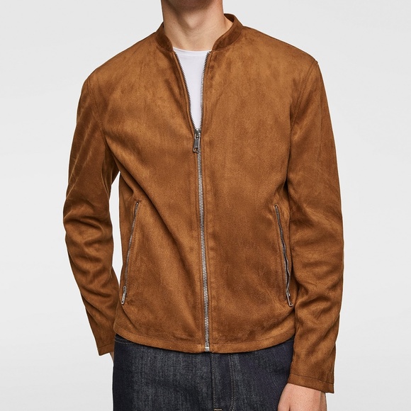 Zara faux suede bomber clearance